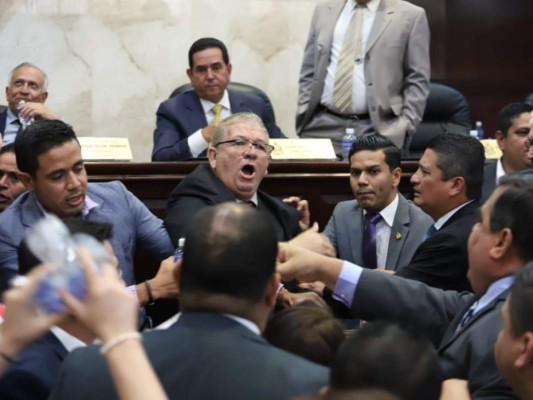 FOTOS: Empujones y gritos durante zafarrancho en el Congreso Nacional  