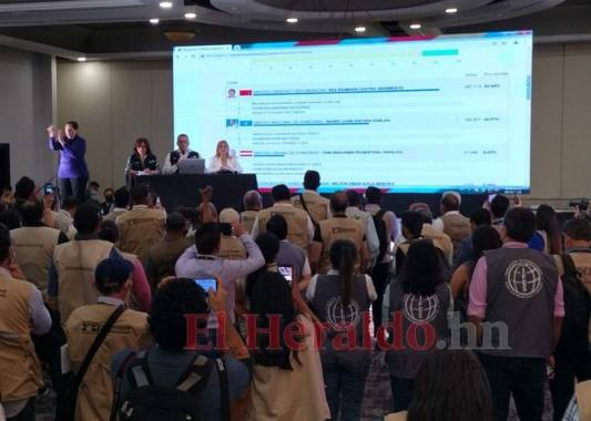 El CNE presentó el primer informe preliminar de las elecciones generales en Honduras. Foto: Marvin Salgado | EL HERALDO.