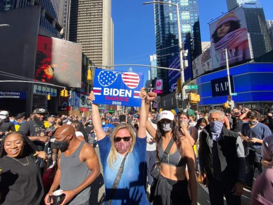 Las primeras imágenes de la celebración tras el triunfo de Joe Biden en Wilmington