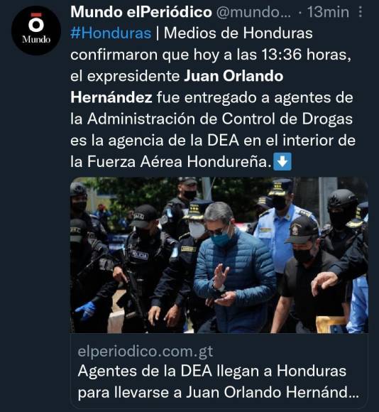 Así informó el mundo sobre la extradición de Juan Orlando Hernández a EEUU