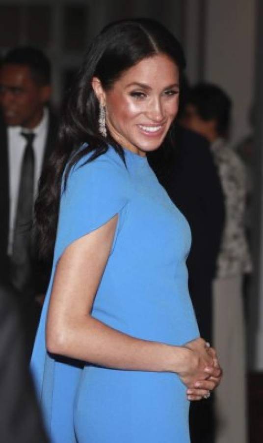 Meghan, Duchess of Sussex at the official dinner in Suva, Fiji, Tuesday, Oct. 23, 2018. Prince Harry and his wife Meghan are on day eight of their 16-day tour of Australia and the South Pacific. (Ian Vogler/Pool Photo via AP)