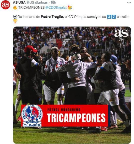 Prensa internacional destaca tricampeonato invicto del Olimpia de Troglio