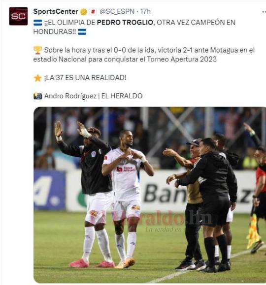 Prensa internacional destaca tricampeonato invicto del Olimpia de Troglio