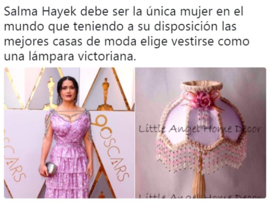 Premios Oscar: Memes se burlan del extravagante vestido de Salma Hayek