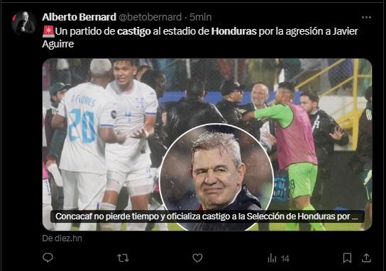 Lo que dicen los medios mexicanos tras castigo a Honduras por agresión a Javier Aguirre