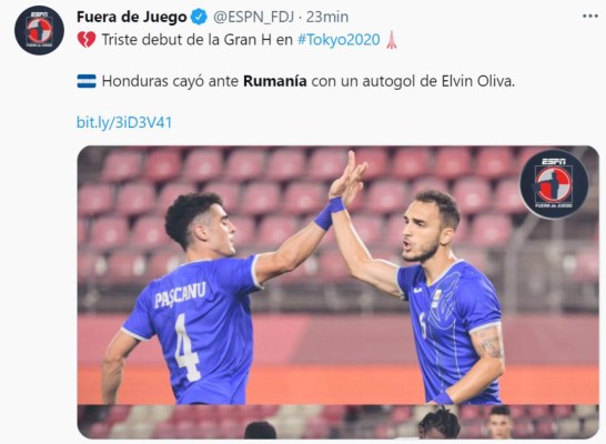 Prensa internacional cataloga de 'infortunada' la derrota de Honduras ante Rumania