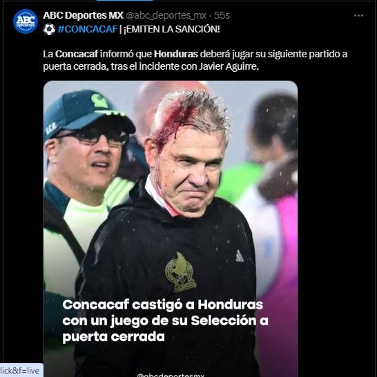 Lo que dicen los medios mexicanos tras castigo a Honduras por agresión a Javier Aguirre