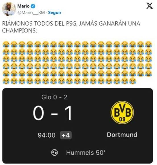 Dortmund eliminado a PSG de Champions y los memes hacen pedazos a Mbappé y Dembélé