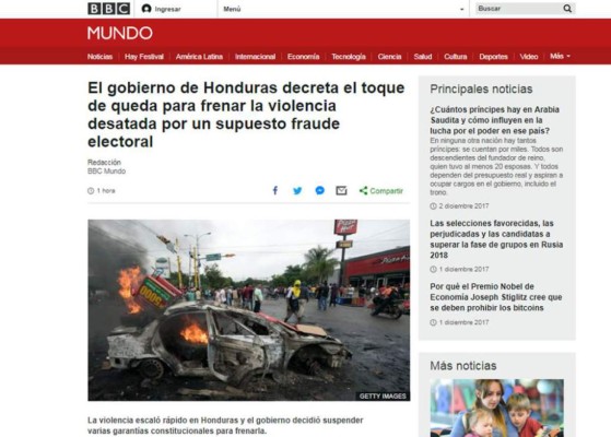 FOTOS: Así habló la prensa internacional sobre el toque de queda en Honduras