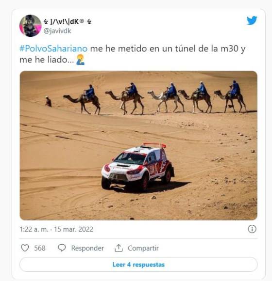 Los mejores memes que dejó el paso del polvo del Sahara sobre España