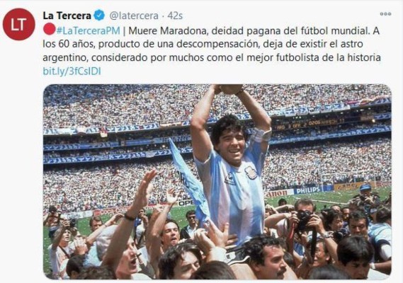 Así informó el mundo la muerte del astro del fútbol Maradona (FOTOS)