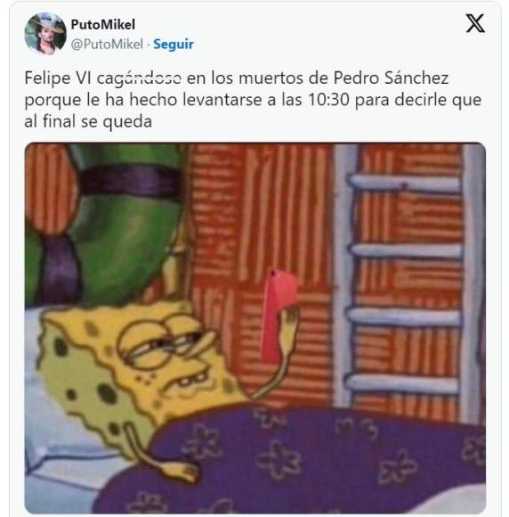 Pedro Sánchez decide no dimitir y lo atacan con memes