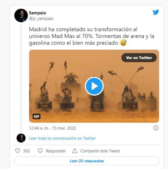 Los mejores memes que dejó el paso del polvo del Sahara sobre España