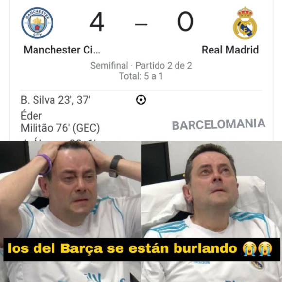 ¡No se olvidan del Barça! Divertidos memes destrozan al Madrid tras caer goleado ante el City