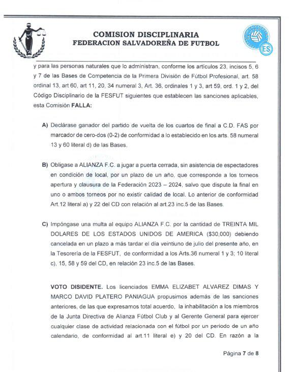 Federación Salvadoreña sanciona a Alianza con un año jugando a puerta cerrada por mortal estampida en el Cuscatlán