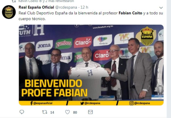 Así reaccionó el mundo del fútbol tras la llegada de Fabián Coito a la Selección de Honduras