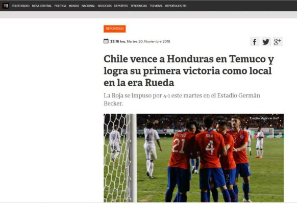 Prensa chilena reconoce pésimo arbitraje contra Honduras