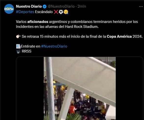 Lo que dicen medios tras disturbios fuera de estadio previo a final de Copa América