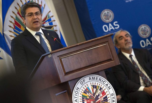 FOTOS: Así fue la visita de Juan Orlando Hernández ante el Consejo Permanente de la OEA