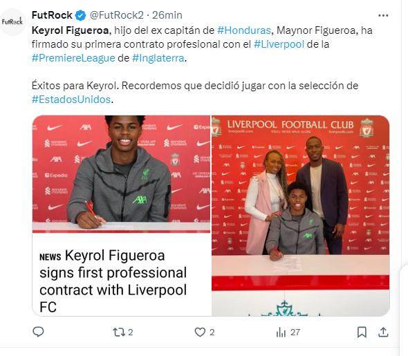 Lo que dicen los medios sobre primer contrato de Keyrol Figueroa con el Liverpool