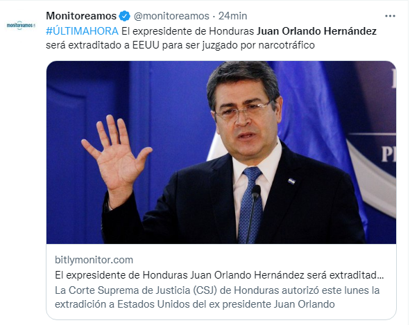 Así informó el mundo la decisión de la CSJ de ratificar extradición de JOH