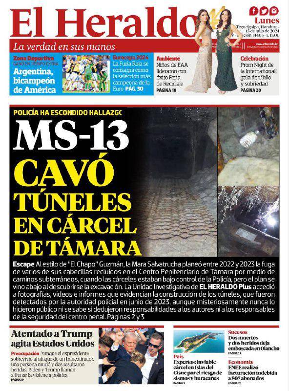 MS-13 cavó túneles en la cárcel de Támara