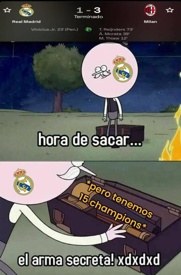 Burlas a Real Madrid y Vinicius: Los memes que dejó la goleada del Milan en Champions League