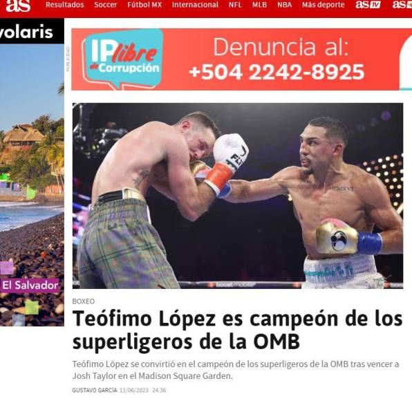 Prensa internacional reacciona al triunfo de Teófimo López ante el escocés Josh Taylor