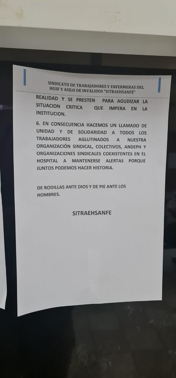 Trabajadores denuncian “desorden administrativo” y anuncian asambleas informativas en Hospital San Felipe