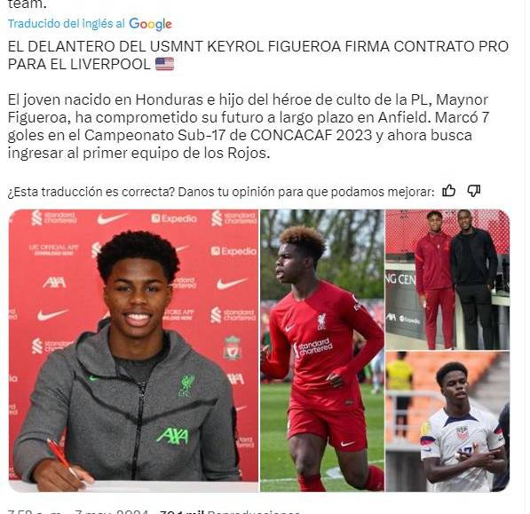 Lo que dicen los medios sobre primer contrato de Keyrol Figueroa con el Liverpool