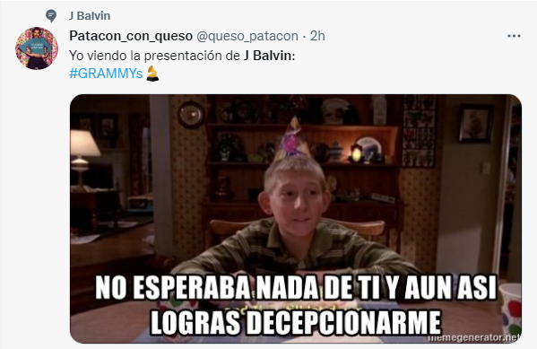 Los memes que dejó la presentación de J Balvin en los Grammy