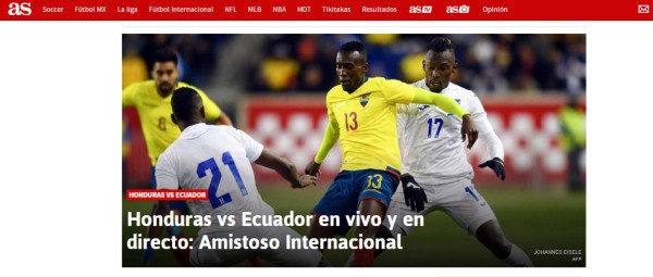 Reacciones de medios internacionales tras amistoso entre Honduras y Ecuador