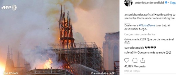 Fotos: Famosos que reaccionaron ante el incendio de la catedral de Notre Dame