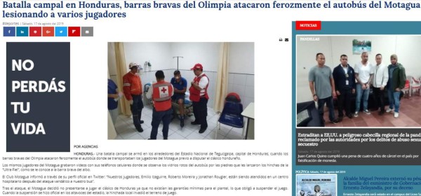 Así informaron los medios internacionales la tragedia en el clásico hondureño