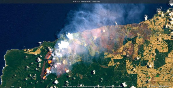 Mortíferos incendios forestales en Australia se observan desde el espacio