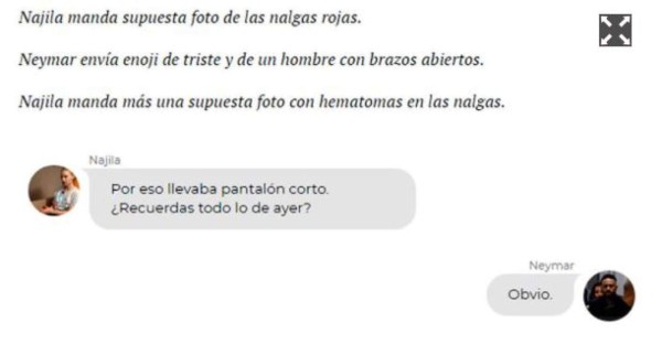 FOTOS: Sale a la luz el chat completo de WhatsApp entre Neymar y Najila Trindade, la modelo que lo acusa de violación