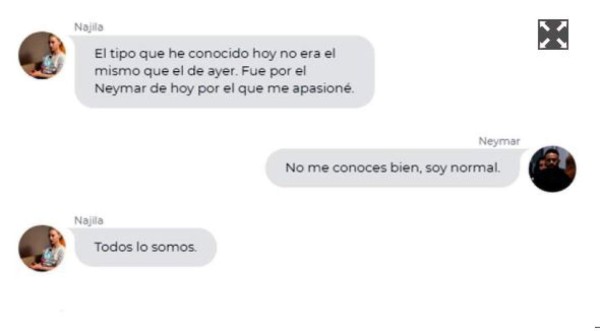 FOTOS: Sale a la luz el chat completo de WhatsApp entre Neymar y Najila Trindade, la modelo que lo acusa de violación