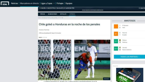 Prensa chilena reconoce pésimo arbitraje contra Honduras