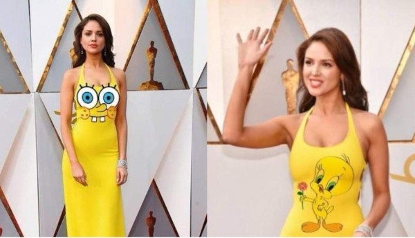 Los memes del vestido que Eiza González usó en los Premios Oscar arrasan en internet