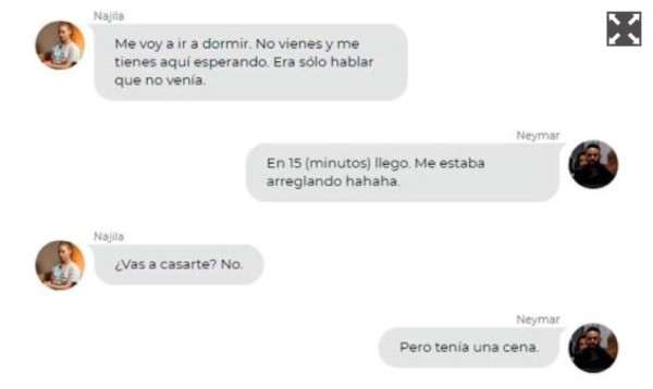 FOTOS: Sale a la luz el chat completo de WhatsApp entre Neymar y Najila Trindade, la modelo que lo acusa de violación