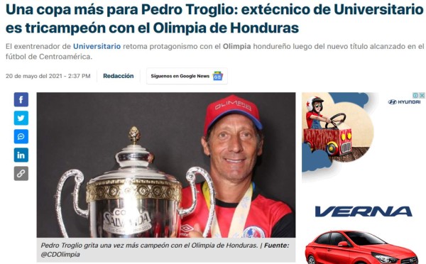 Prensa internacional llena de elogios al Olimpia y a Pedro Troglio por el tricampeonato