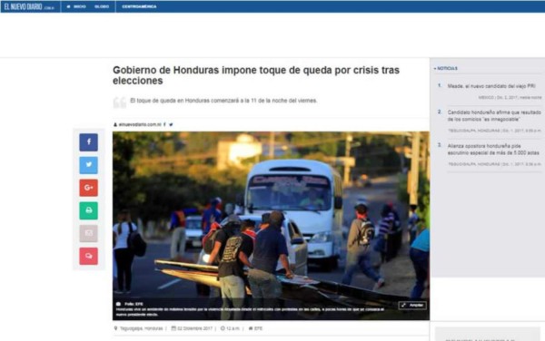 FOTOS: Así habló la prensa internacional sobre el toque de queda en Honduras