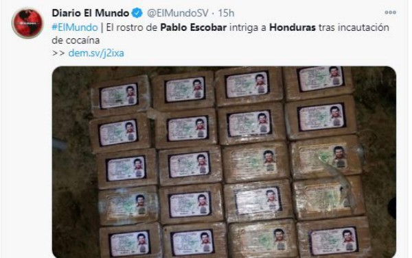 El mundo intrigado por incautación de droga con el rostro de Escobar en Honduras