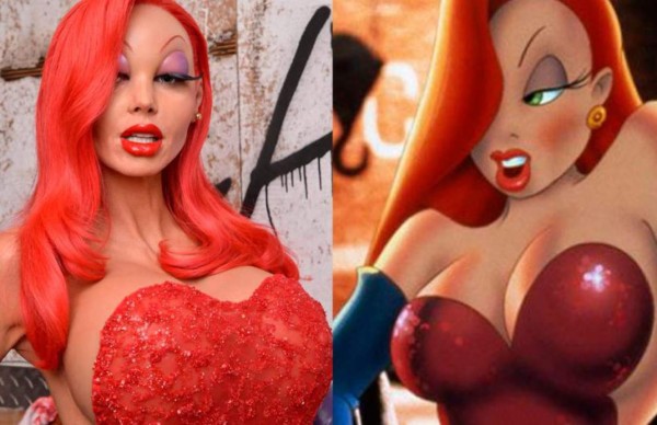 Transformación de Heidi Klum en la sensual Jessica Rabbit