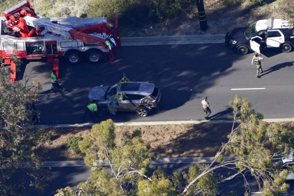 Las impactantes imágenes del accidente del golfista Tiger Woods