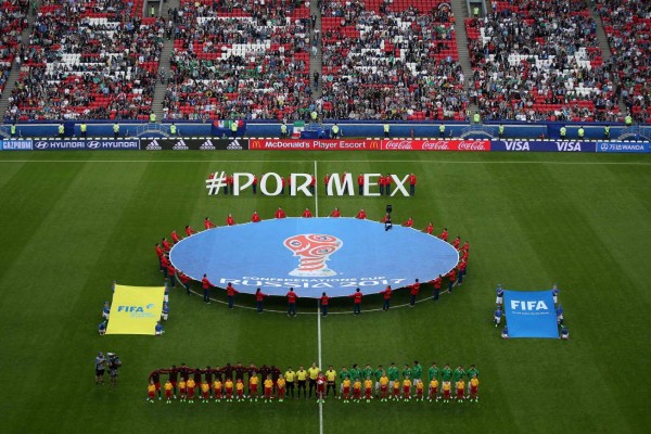 Este fue al ambiente que se vivió en el primer juego de la Copa Confederaciones de Rusia 2017