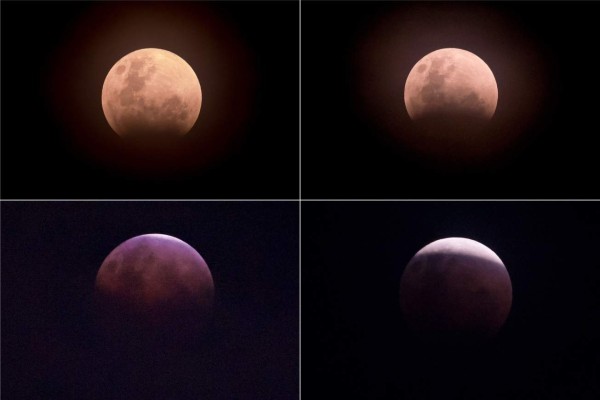 Así se vio la superluna 'azul de sangre' al otro lado del mundo, un espectáculo en el cielo