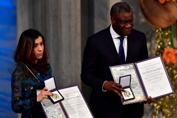 Así fue la entrega de los Premios Nobel de la Paz 2018 a Murad y Mukwege