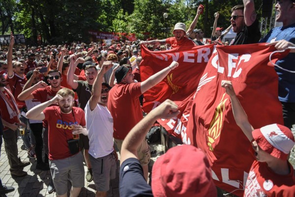 El ambiente en el estadio de Kiev antes de la final entre Real Madrid y Liverpool en la Champions League