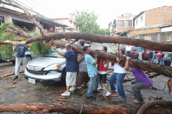 Fotos: Fuertes lluvias azotaron calles y avenidas de la capital de Honduras